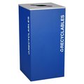 Ex-Cell Kaiser Ex-Cell Kaiser RC-KD36-R RYX 36 Gallon Square Recycling Receptacle; Royal RC-KD36-R RYX